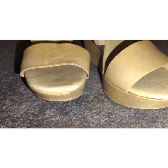 NEW DVF Opal 5" Leather & Wood Wedge Sandal Sz 8 - Picture 3 of 6